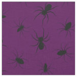 Spiders Gothic Halloween Black Deep Purple Fabric
