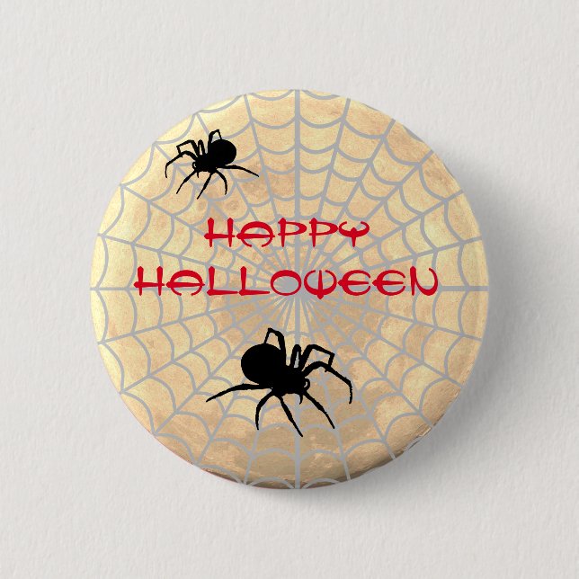 Spiders Halloween Button (Front)