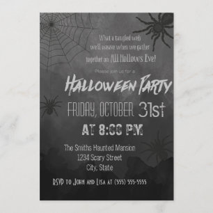 Spiders Halloween Party Invitation