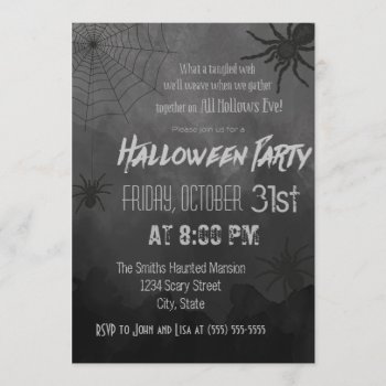 Spiders Halloween Party Invitation by SoSpooky at Zazzle