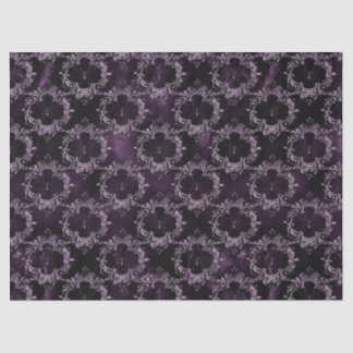 Spiders in Ornate Frames on Purple Decoupage Tissue Paper