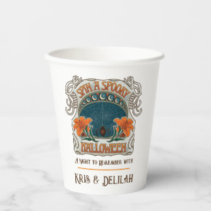 Spiders & Lilies Spooky Halloween Personalized Paper Cups