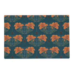 Spiders & Lilies Spooky Halloween Vintage Pattern Placemat
