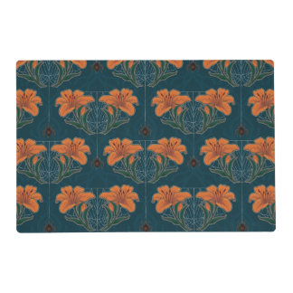 Spiders & Lilies Spooky Halloween Vintage Pattern Placemat