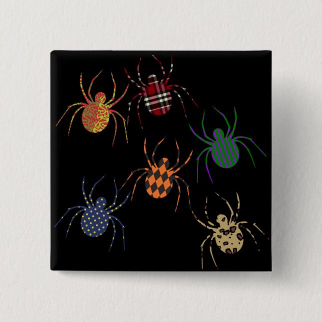 Spiders 'N Patterns Pinback Button (Front)
