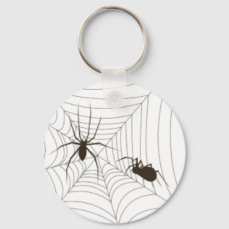 Spiders on a web keychain