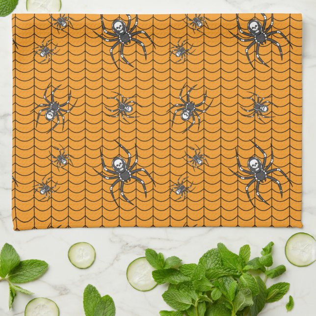 Spiders on Parade Kitchen Towel (Folded)