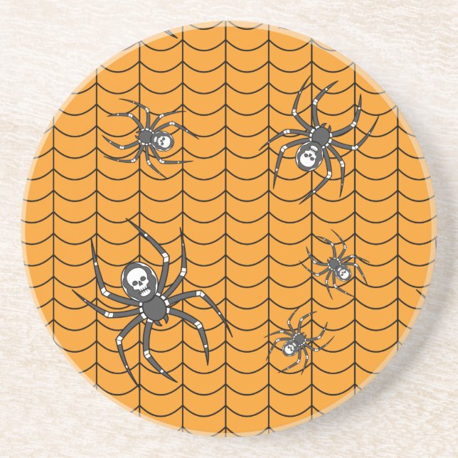 Spiders on Parade Sandstone Coaster (Front)