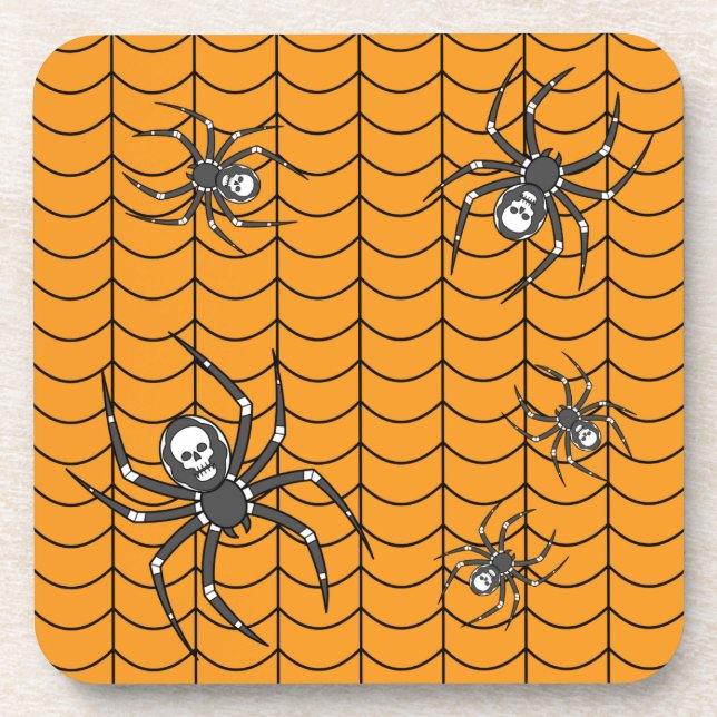 Spiders on Parade Square Coaster (Front)