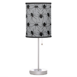 Spiders Pattern On Grey Table Lamp