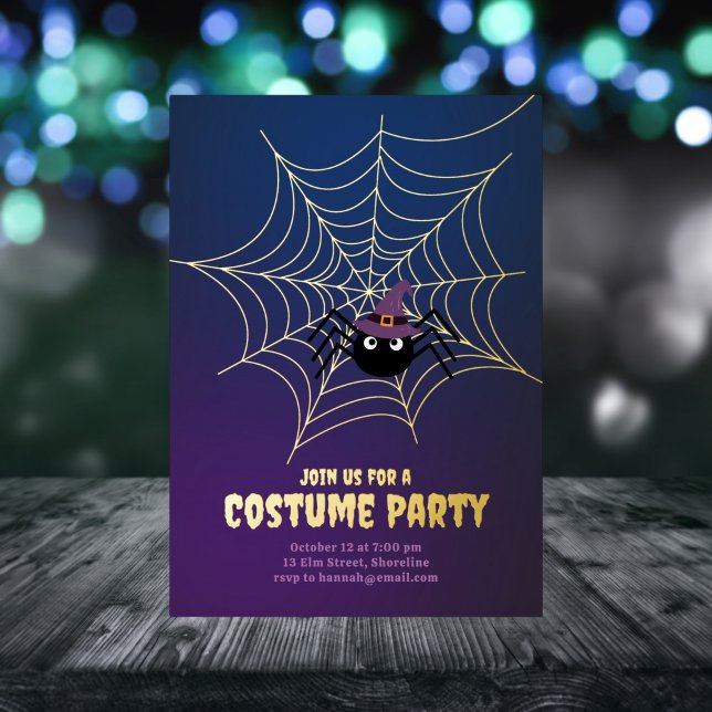 Spider's Web Halloween  Foil Holiday Card (Creator Uploaded)