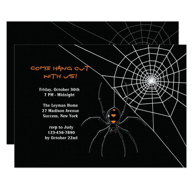 Spider's Web Halloween Invitation