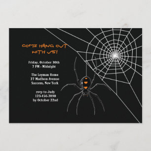 Spider's Web Halloween Invitation