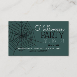Spider's Web, Halloween Party Ticket Invitation