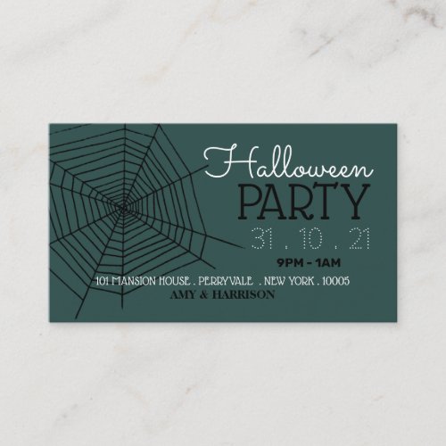 Spiders Web Halloween Party Ticket Invitation