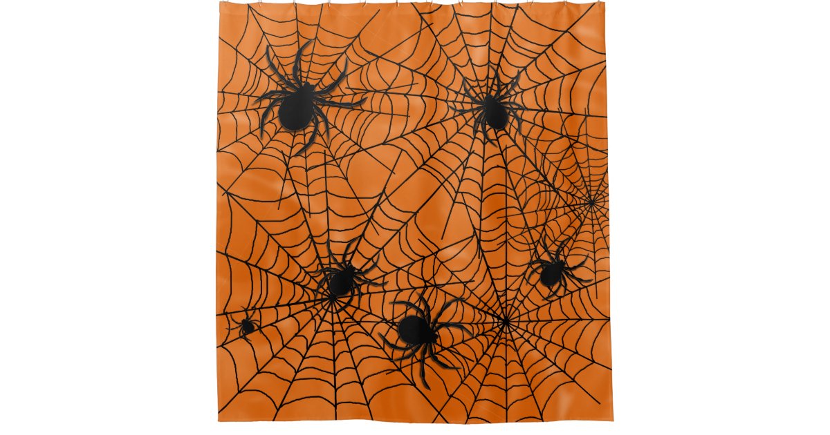 Spiders Web Halloween Shower Curtain | Zazzle