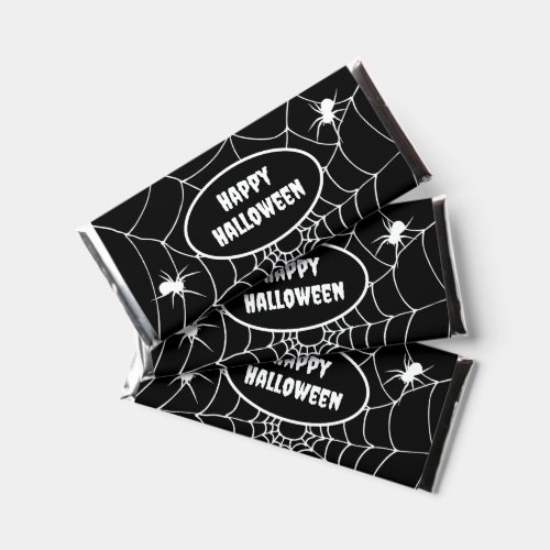 Spiders Webs Black and White Halloween Party Hershey Bar Favors