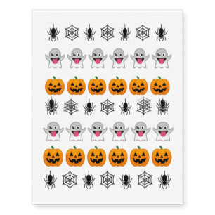 Spiders webs pumpkin ghost Halloween Temporary Tattoos