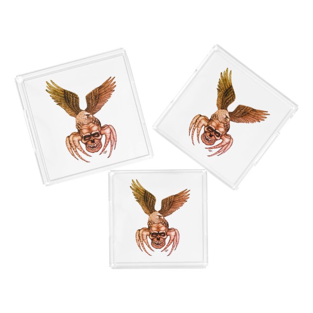 Spiderskull with Eagle Acrylic Tray (Set)