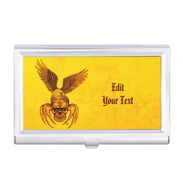 Spiderskull with Eagle Business Card Case (Front)