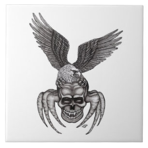 Spiderskull with Eagle Ceramic Tile