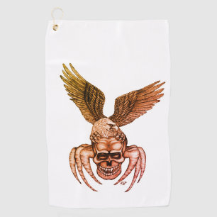 Spiderskull with Eagle Golf Towel