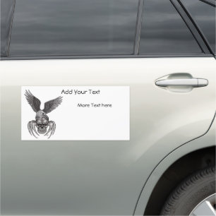 Spiderskull with Eagle in Tattoo-style Car Magnet