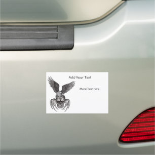Spiderskull with Eagle in Tattoo-style Car Magnet