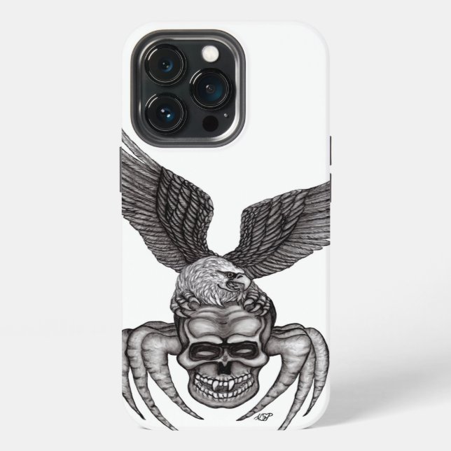 Spiderskull with Eagle Iphone Case (Back)