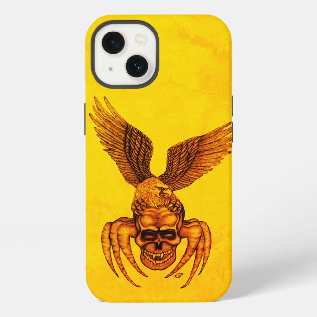Spiderskull with Eagle Iphone Case (Back)