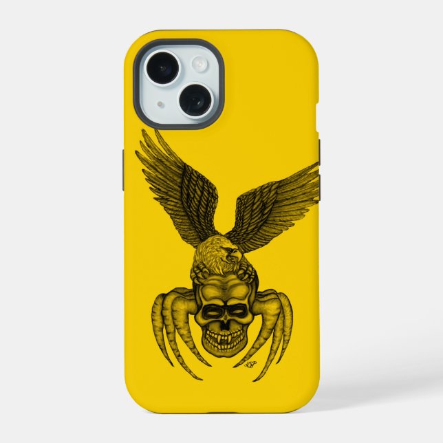 Spiderskull with Eagle Iphone Case (Back)