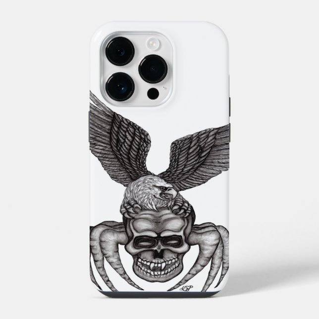 Spiderskull with Eagle Iphone Case (Back)