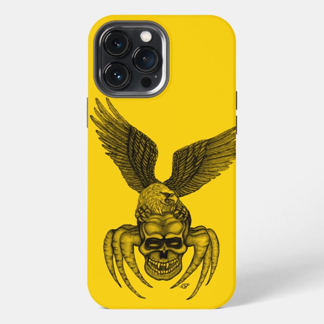 Spiderskull with Eagle Iphone Case (Back)