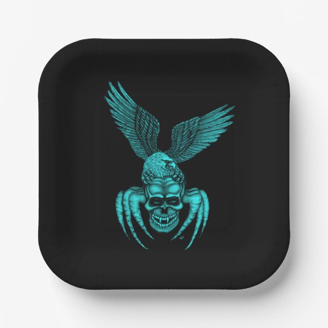 Spiderskull with Eagle Paper Plates (Front)