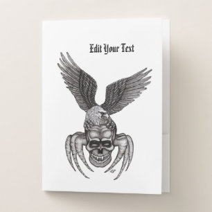 Spiderskull with Eagle Pocket Folder