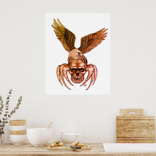 Spiderskull with Eagle Poster