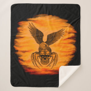 Spiderskull with Eagle Sherpa Blanket