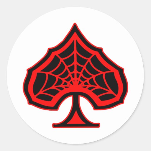 Spiderweb Ace Of Spades Classic Round Sticker | Zazzle