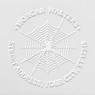 SpiderWeb and Spider Silhouette #2 Name Address Embosser