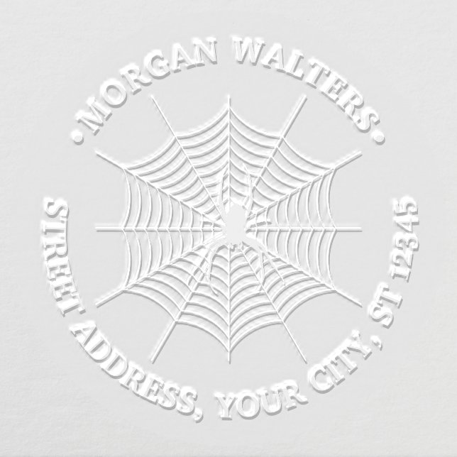 SpiderWeb and Spider Silhouette #2 Name Address Embosser (Design)