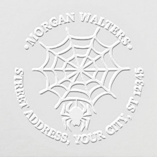 SpiderWeb and Spider Silhouette Name Address Embosser