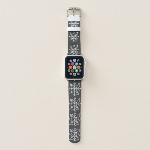 Spiderweb Apple Watch Band White  Dark Gray