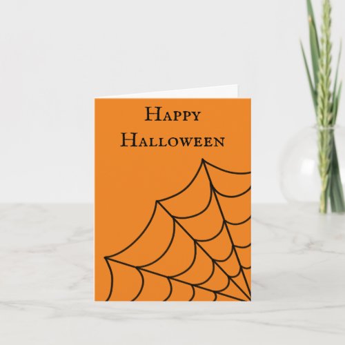 Spiderweb Black and Orange Custom Halloween Card