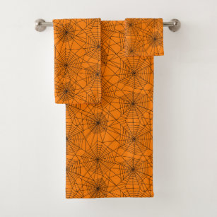 Halloween Spiderweb BOO Kitchen Towel, Orange Stripe Turkish Towel –  Candicouturedesigns