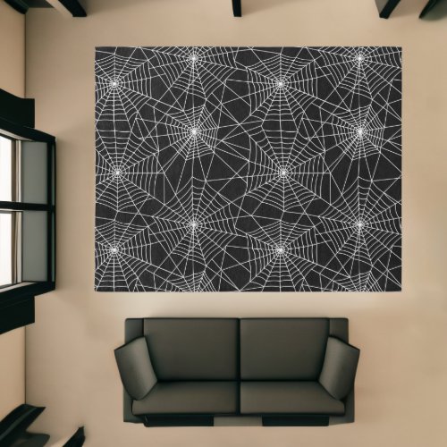 Spiderweb Black and White Rug