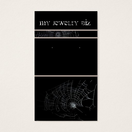 Customizable Spiderweb Earring Cards Business Card Template