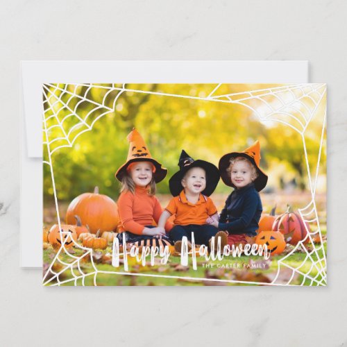 Spiderweb Frame Halloween Photo Card