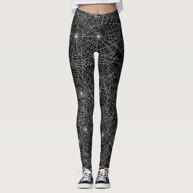 Spiderweb Goth Dark Aesthetic Halloween   Leggings (Front)