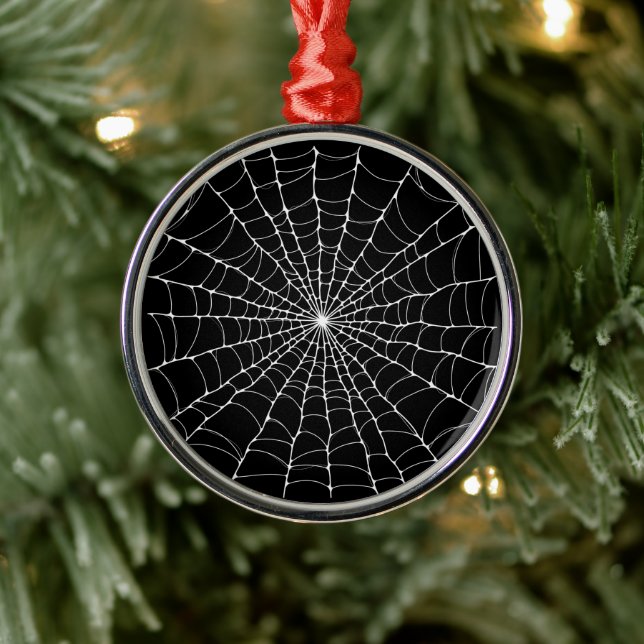 Spiderweb Goth  Metal Ornament (Tree)