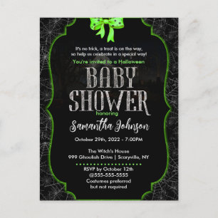 Spiderweb Halloween Baby Shower Invitation Postcard